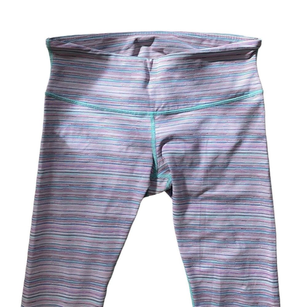 Lululemon leggings Size 8 Wunder Under Pant III Luxtreme Colorful Light Stripes - Picture 6 of 6